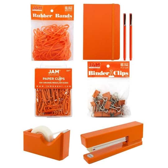 JAM Paper Orange Complete Desk Kit